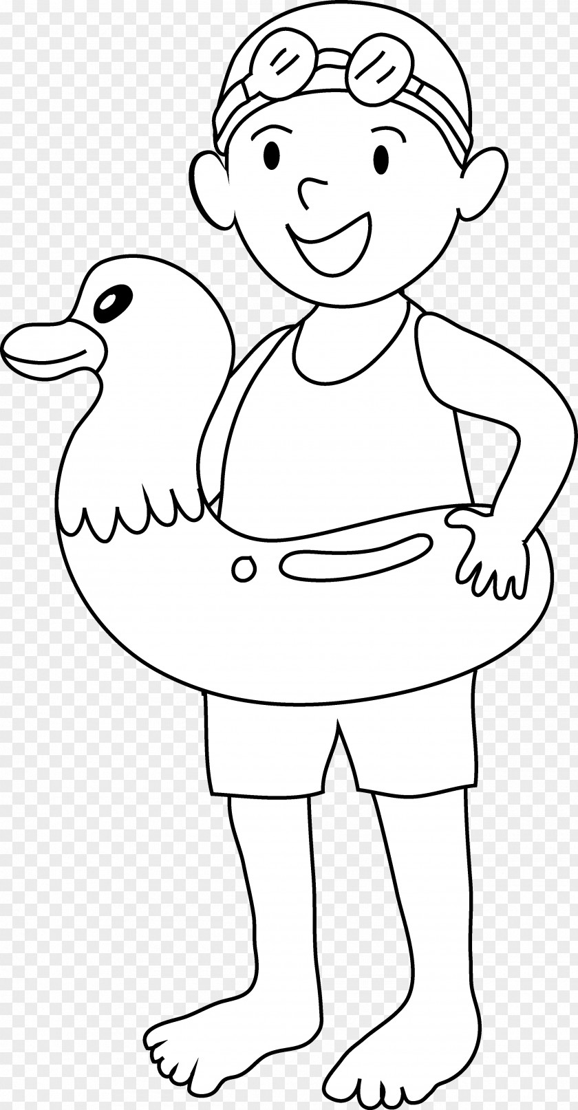 Bird Swimming Cliparts Pool Child Black And White Clip Art PNG