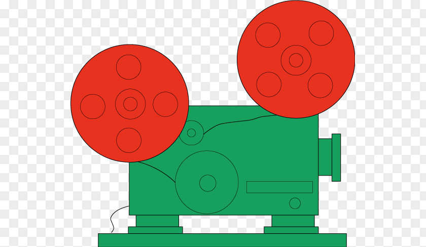 Green Painted Red Vector Cartoon Movie Projector Film PNG