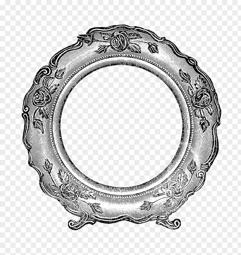 Flower Round Border Window Silver Oval M Picture Frames Body Jewellery PNG