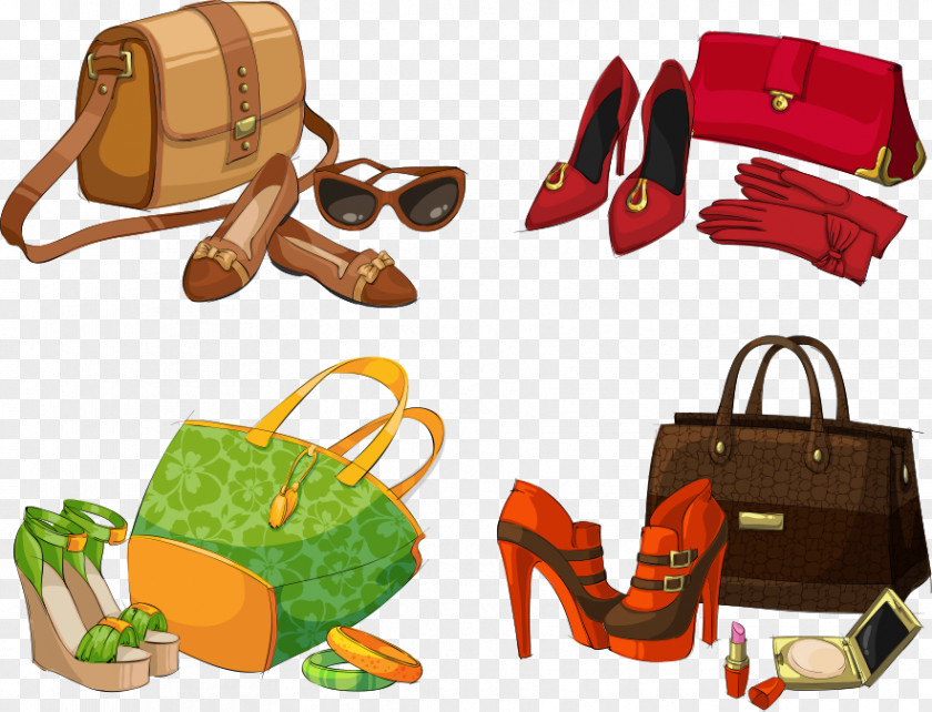 Ms. Shoes And Bags Vector Fashion Accessory Handbag Shoe PNG