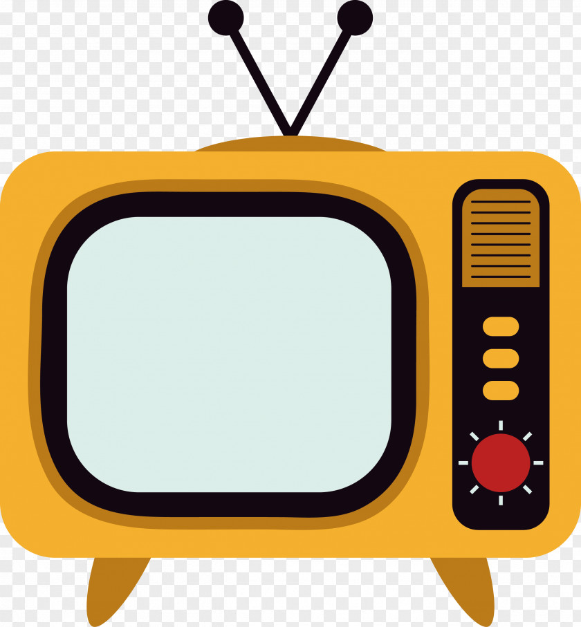 TV Vector Yellow Television Set Channel PNG
