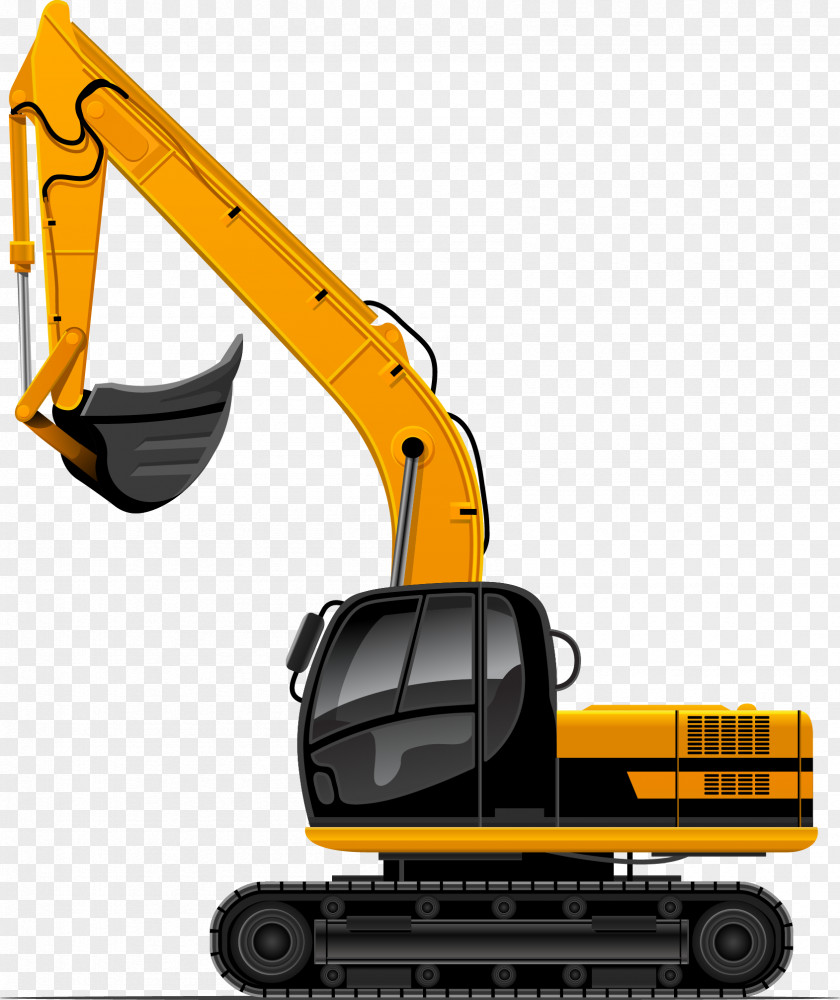 Vector Excavator Heavy Equipment Architectural Engineering Clip Art PNG