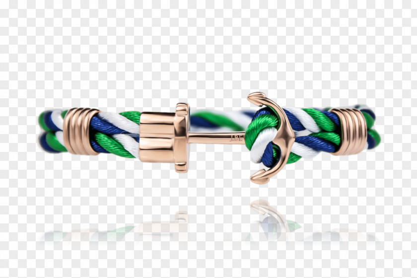 Anchor Material Bracelet Gold Rope Green PNG