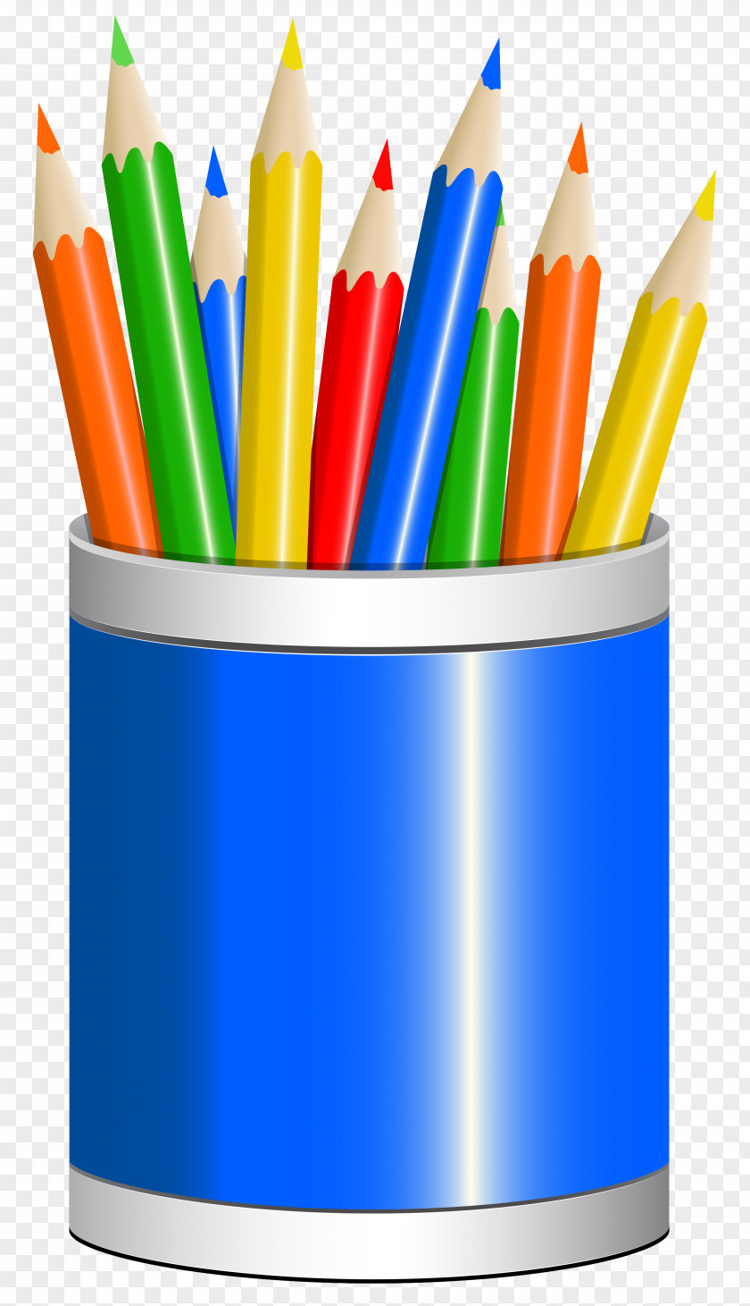 Blue Pencil Cup Clipart Image Drawing Clip Art PNG