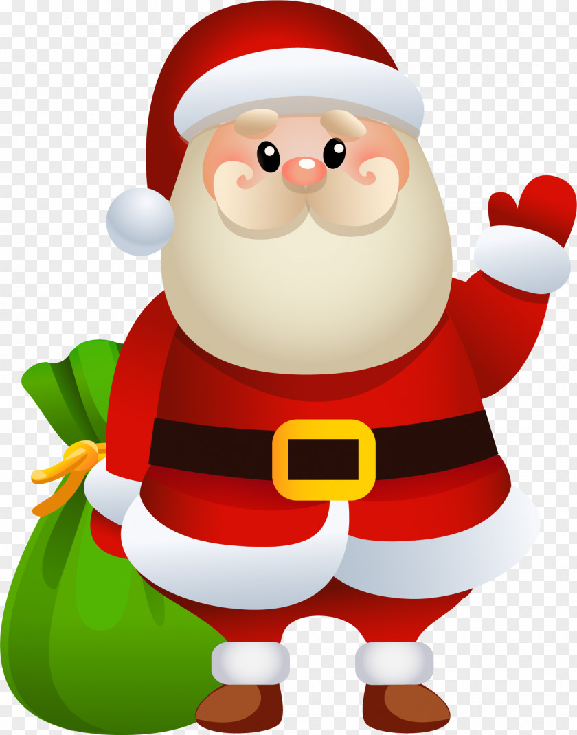 Cartoon Santa Claus Rudolph Christmas Gift Clip Art PNG