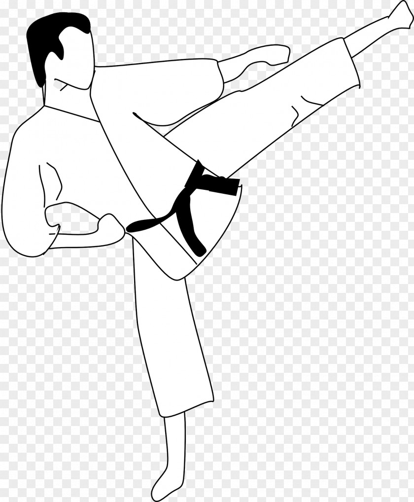 Man Karate Martial Arts Kick Clip Art PNG