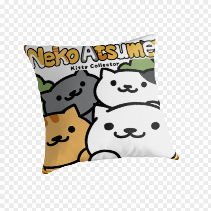 Neko Atsume Hit Point Co. Ltd. Acure Brightening Facial Scrub Throw Pillows Cushion PNG