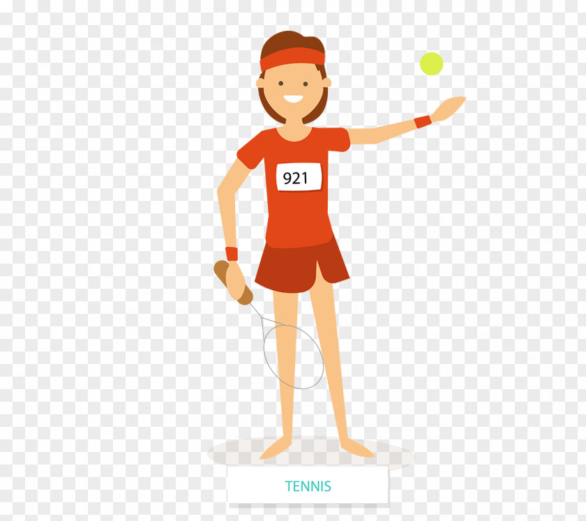 Cartoon Female Tennis Player Creative Athlete PNG