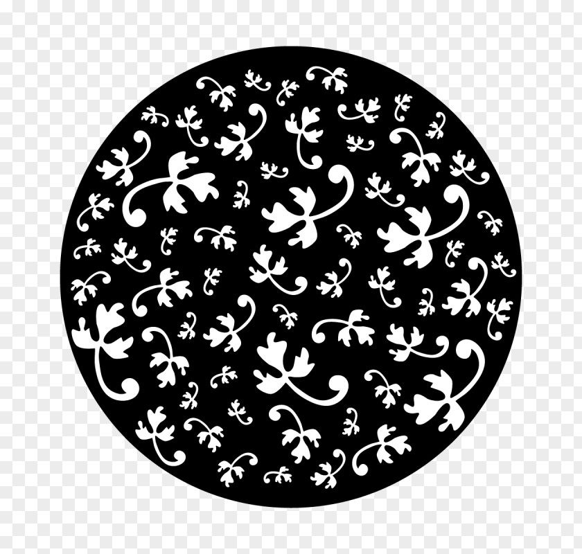 Fancy M Cut Out Gobo Metal Circle Leaf Design PNG