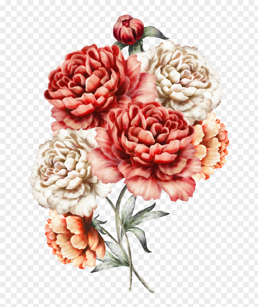 Flower Watercolor Painting Bouquet Pink PNG
