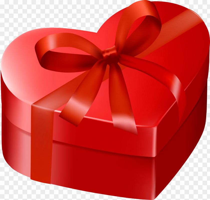 Heart Gift Box Christmas Clip Art PNG