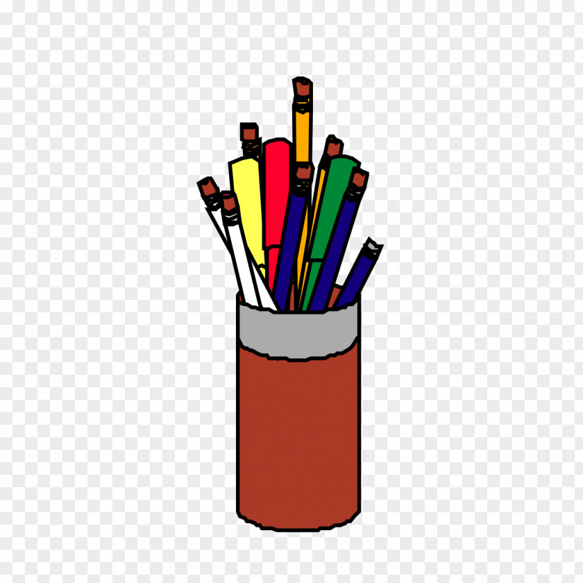 Red Pen Creative Brush Pot Clip Art PNG