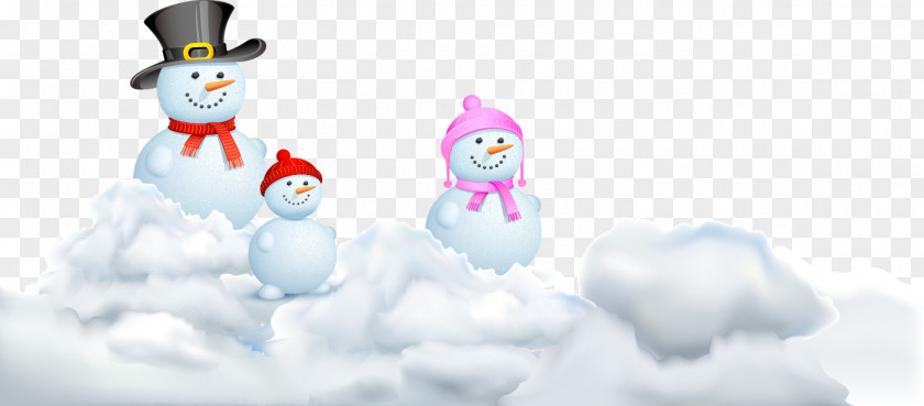 Three Snowman Clip Art PNG