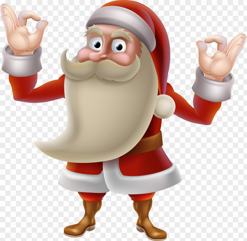 Vector Santa Claus Cooking Christmas Dinner PNG