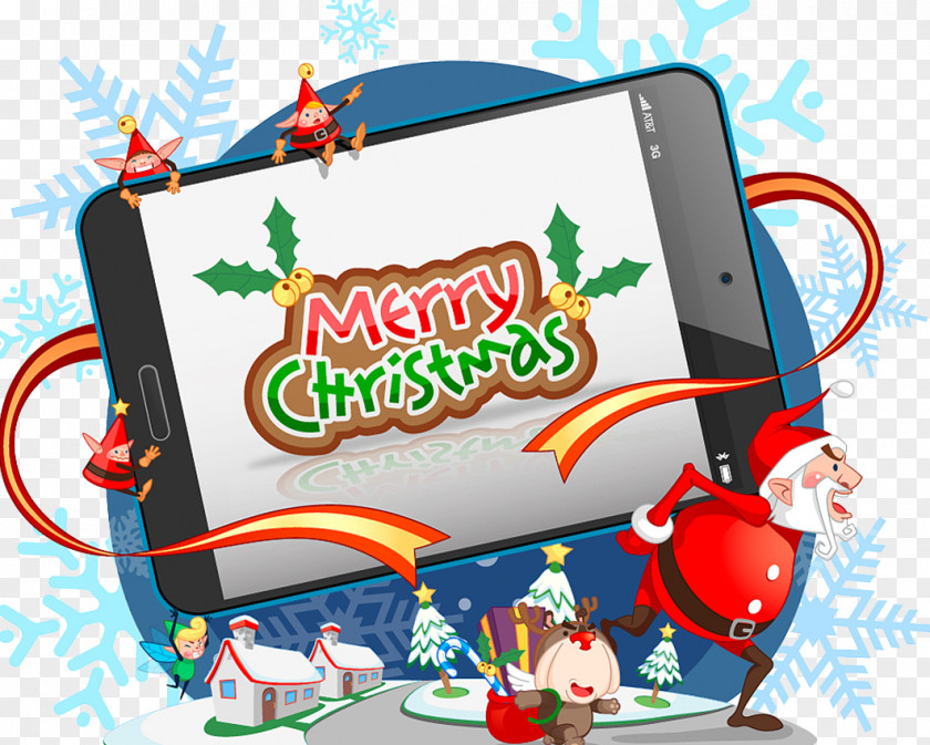 Christmas Tablet PC Illustration Ad IPad Macintosh Computer PNG