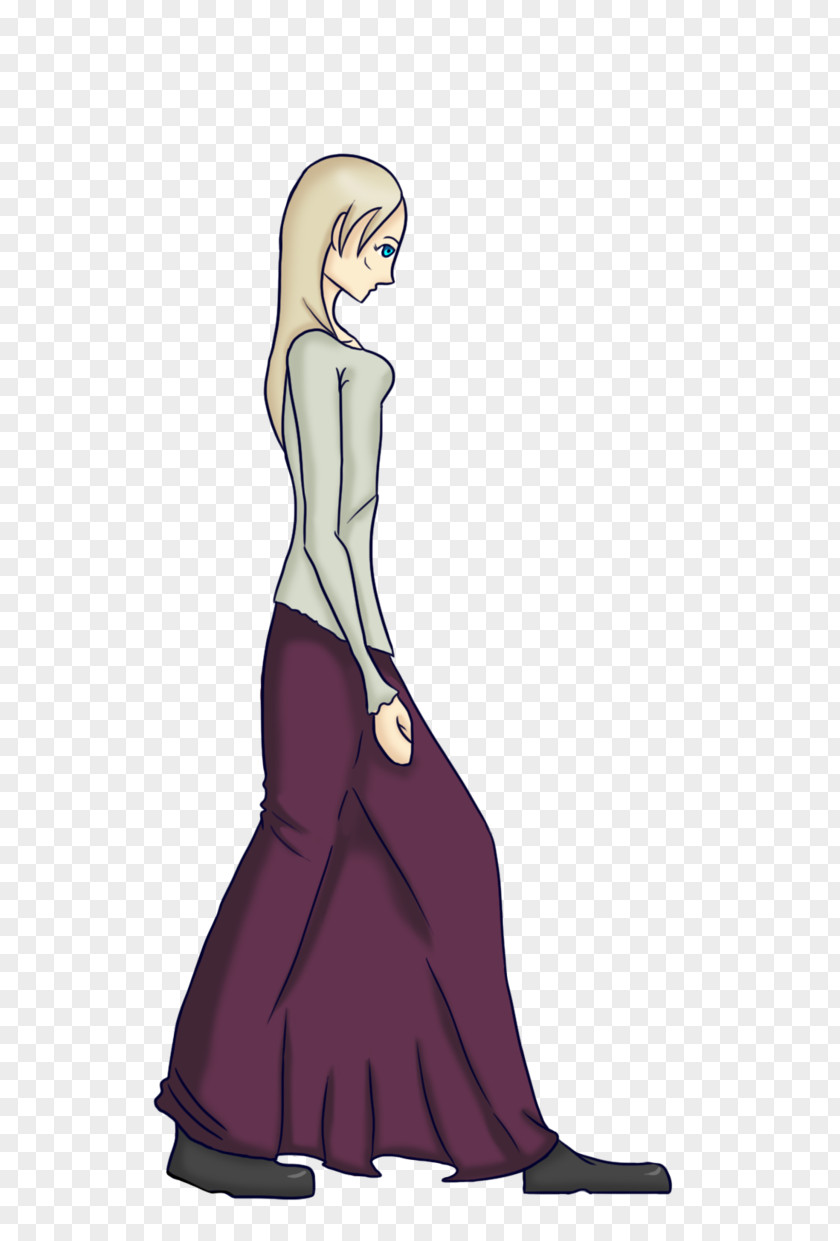 Walk Cycle Gown Cartoon Character Beauty.m PNG
