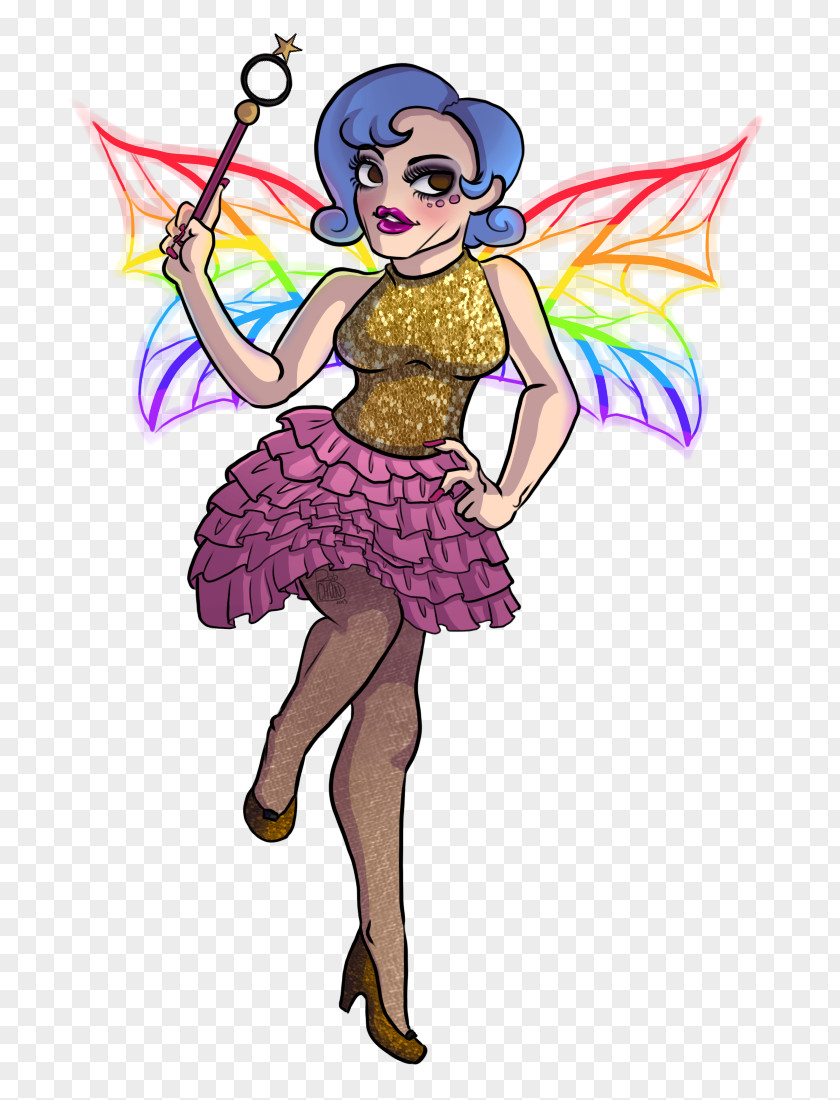 Drag Queen Fairy Costume Design Clip Art PNG