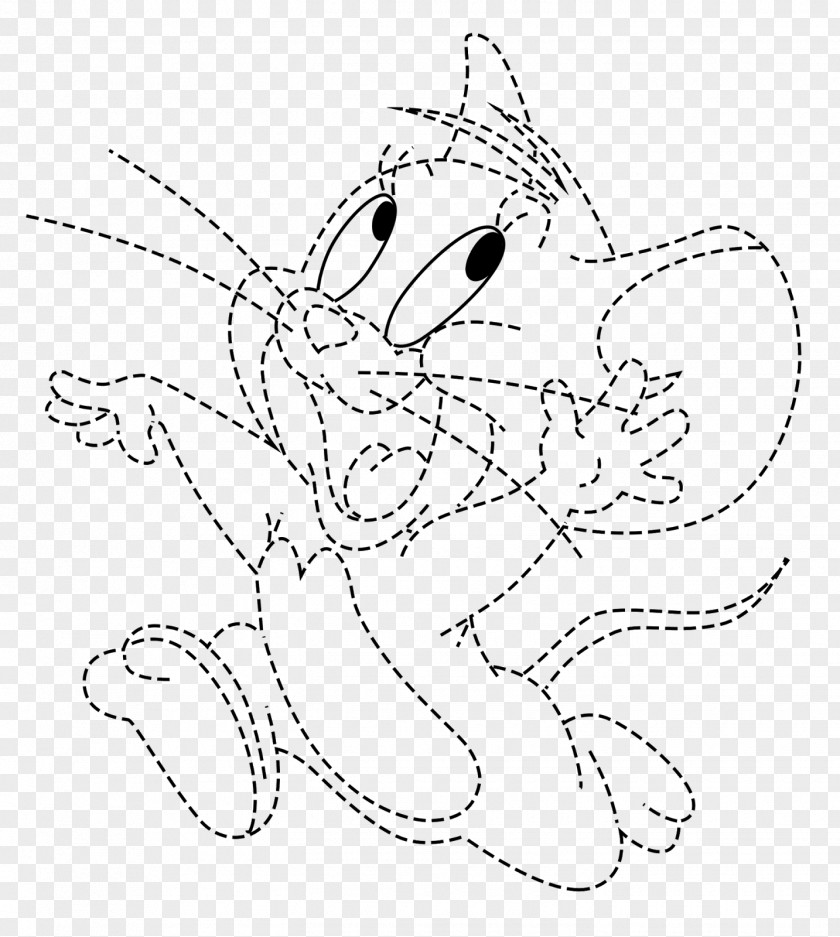 Painting Jerry Mouse Line Art Drawing PNG