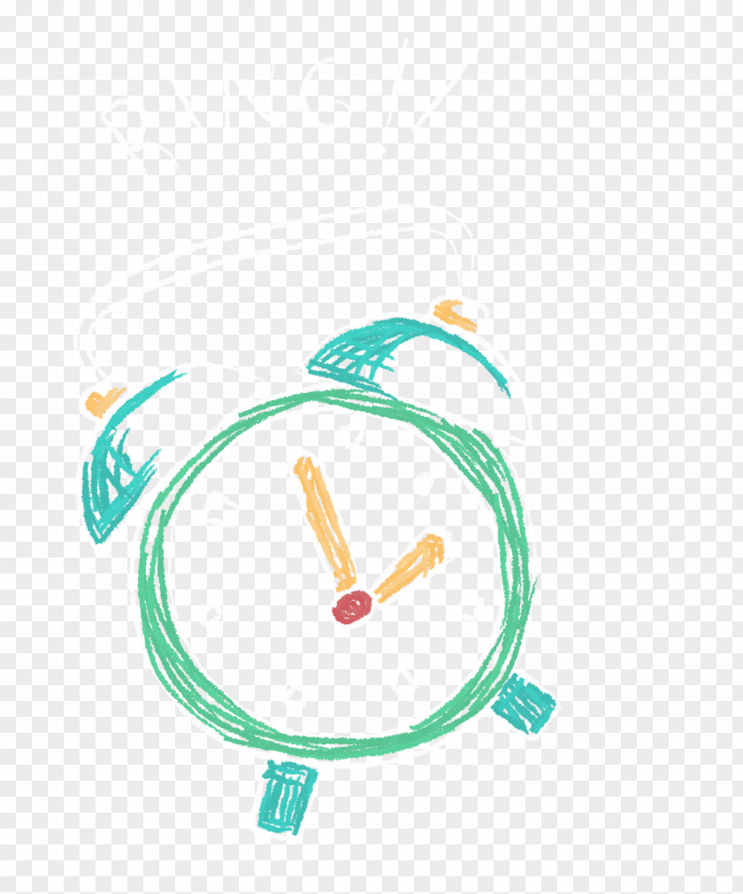 Chalk Painted Vector Fashion Alarm Clock Illustration PNG