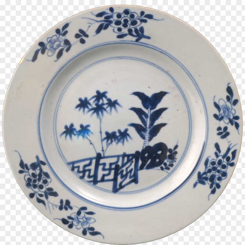 Plate Blue And White Pottery Chinese Ceramics Porcelain PNG