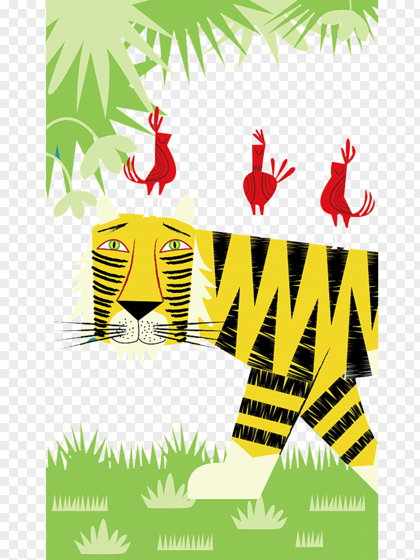 Tiger Cartoon Illustration PNG