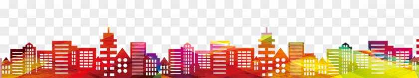 Colorful City Silhouette Shanghai Light PNG