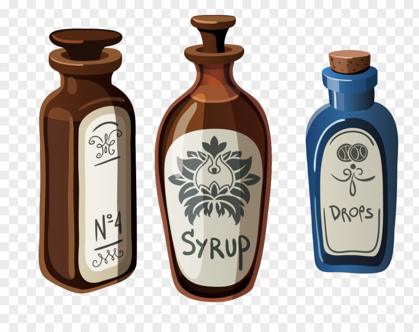 Three Bottle Design Material Apothecary Royalty-free Clip Art PNG