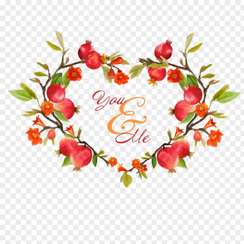 Red Pomegranate Wedding Invitation Juice Illustration PNG