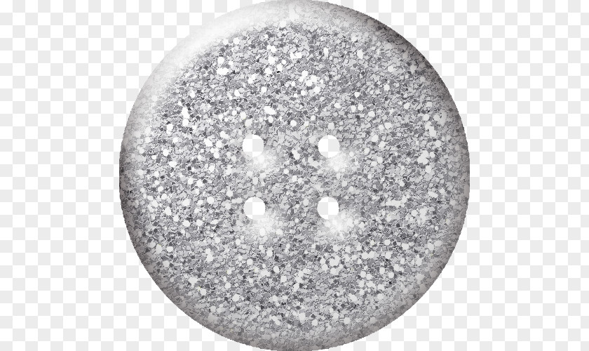 Silver Button Glitter White PNG