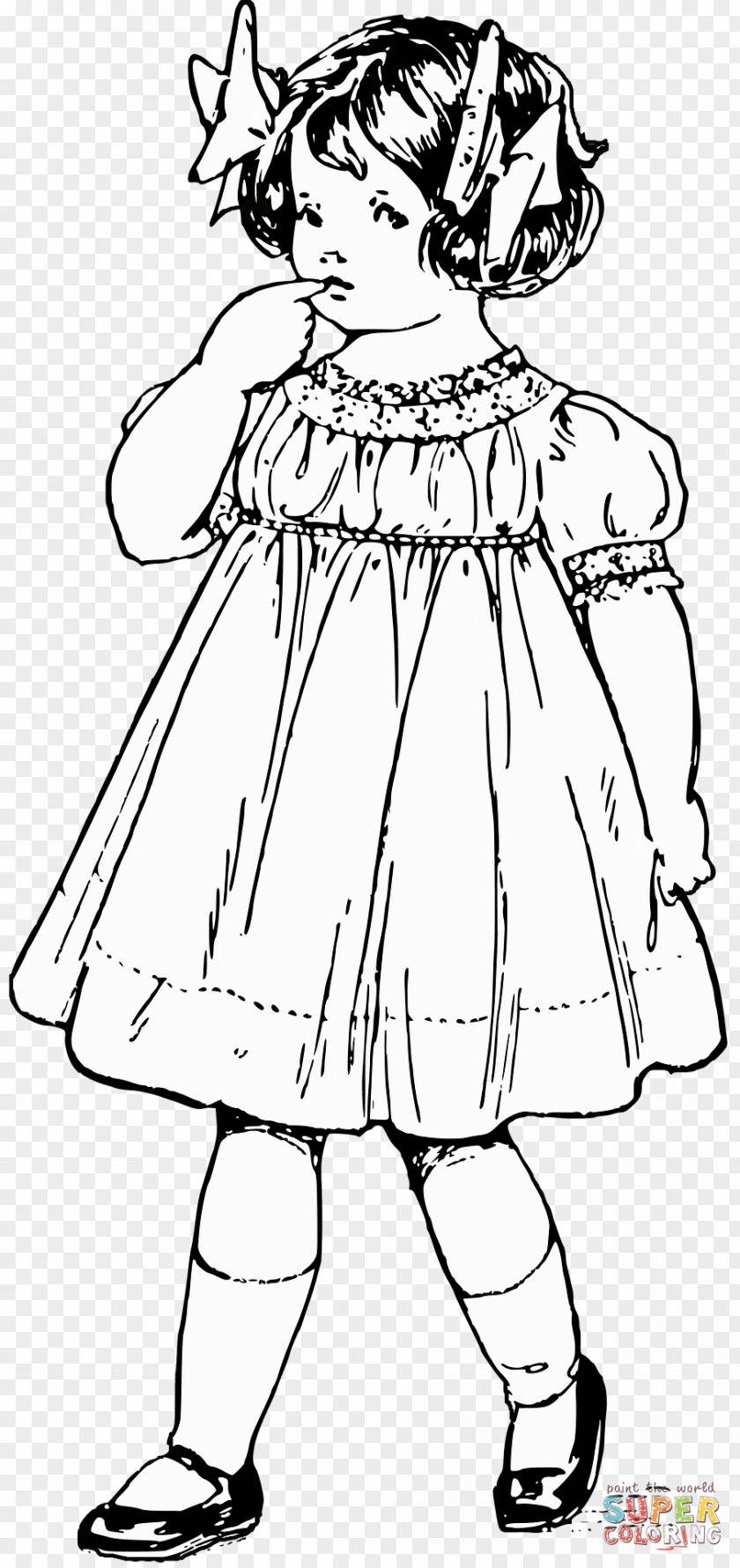 Woman Black And White Line Art Dress Drawing PNG
