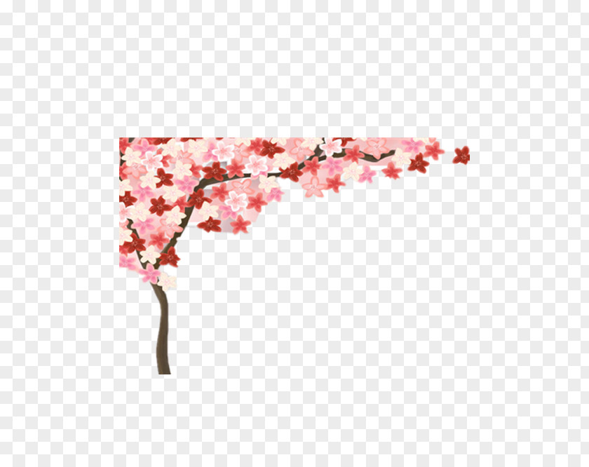 Beautifully Hand-painted Cherry Blossom Cartoon PNG
