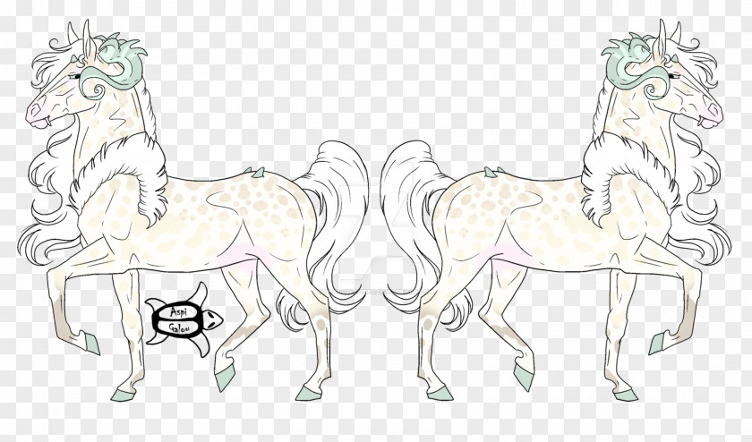 Refusing To Cheat And Discipline Mustang Foal Halter Pony Sketch PNG