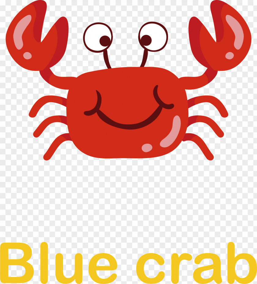 Cute Little Crab Vector Cartoon Clip Art PNG