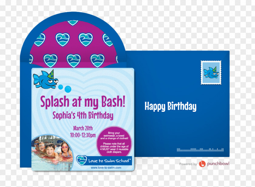 Party Love To Swim School Children's Birthday PNG
