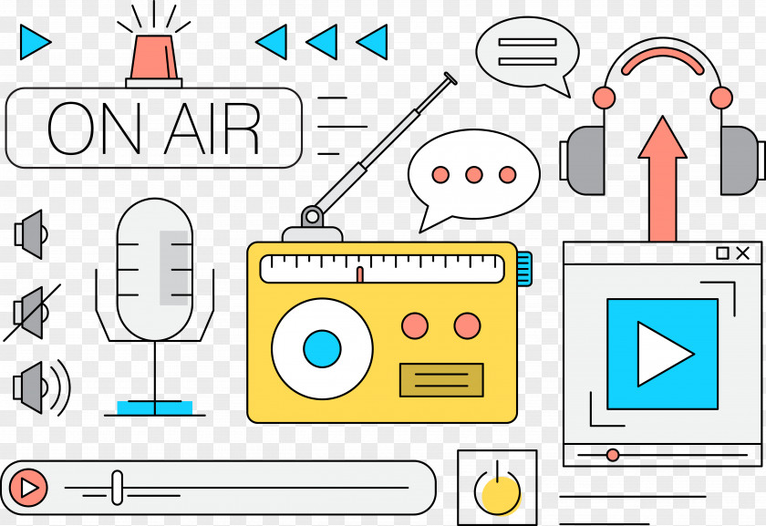 Radio Player Material Icon Design PNG