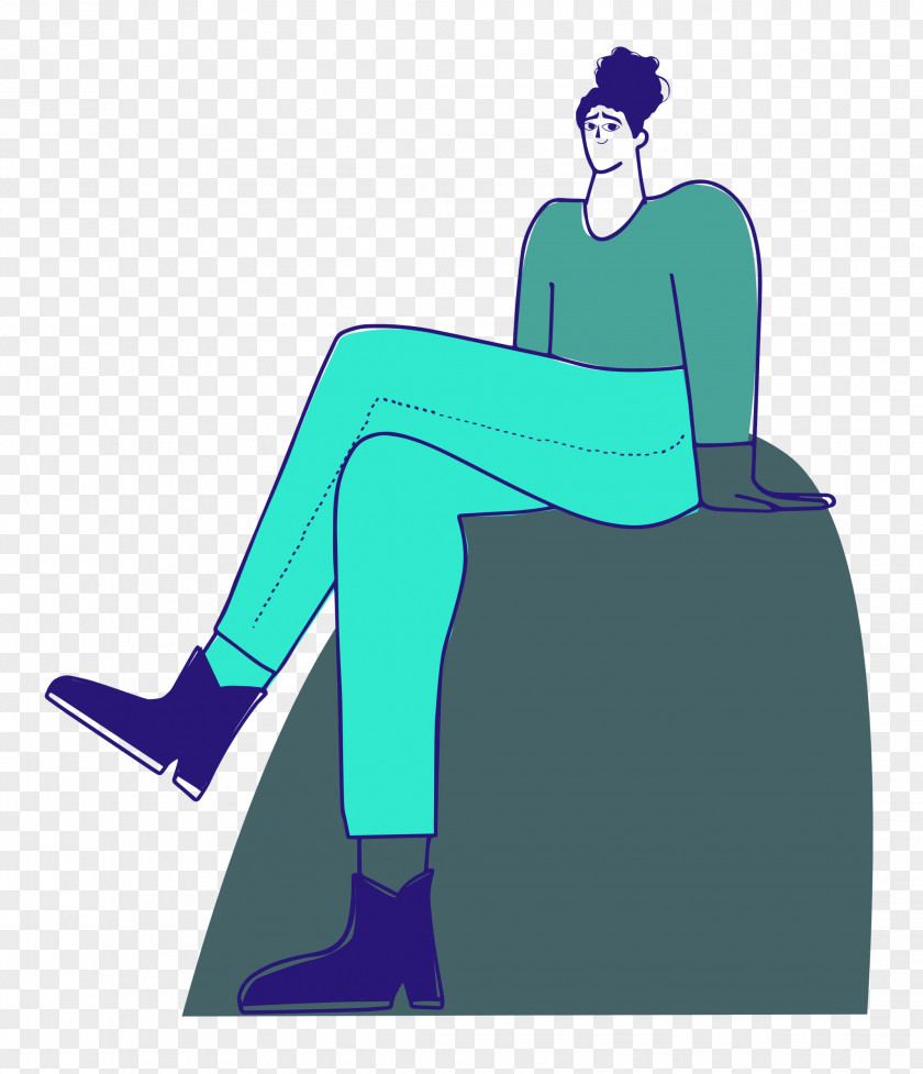 Sitting On Rock PNG