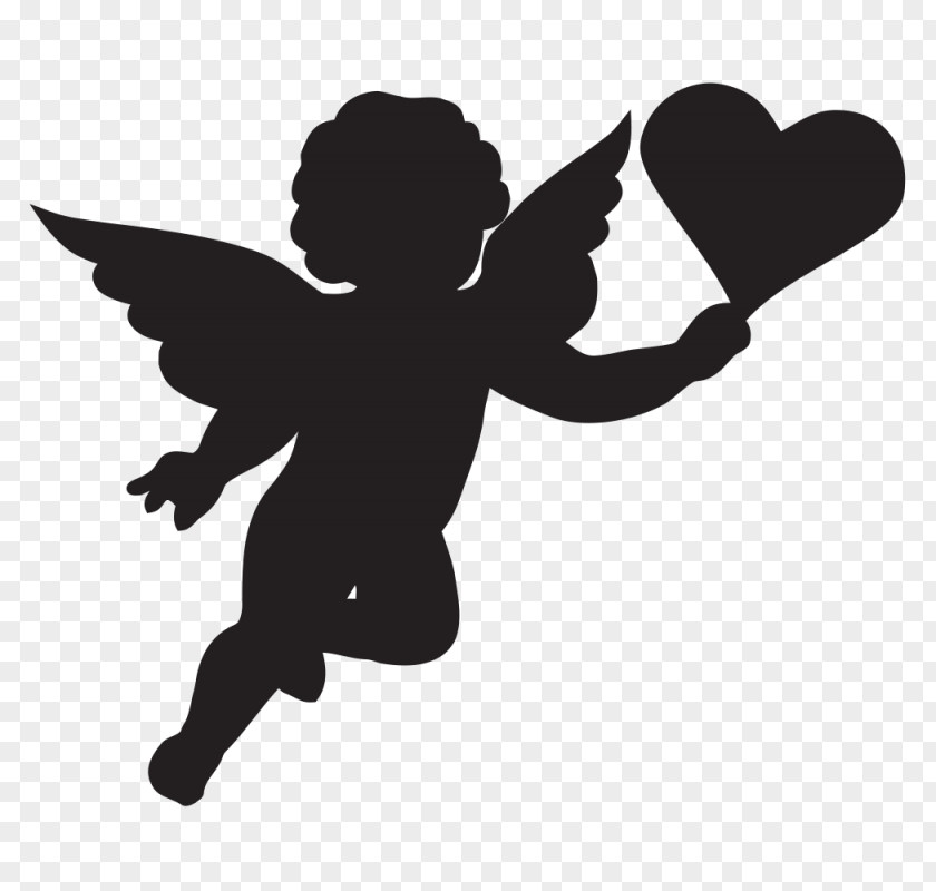 Angel Baby Cherub Cupid Silhouette Clip Art PNG