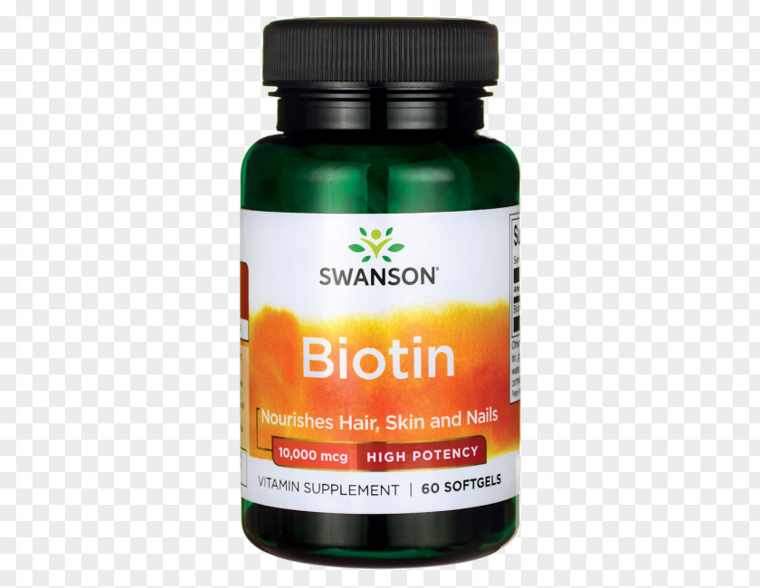 Biotin 10000 Dietary Supplement Swanson Health Products B Vitamins PNG