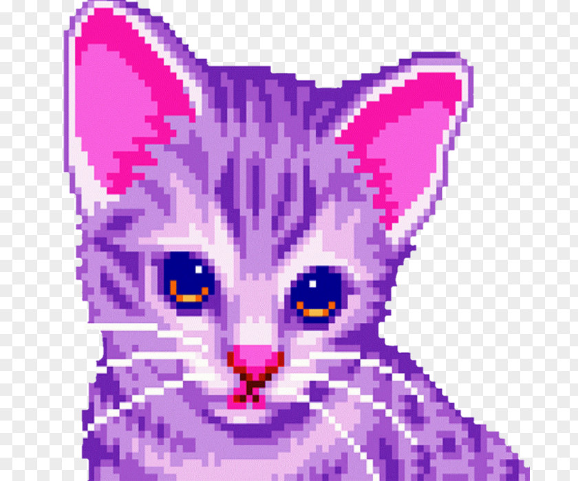 Cat Pixel Art Kitten PNG Image - PNGHERO