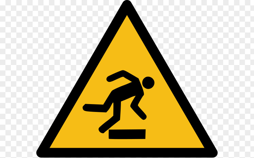 Falling Hazard Symbol Safety Warning Sign PNG