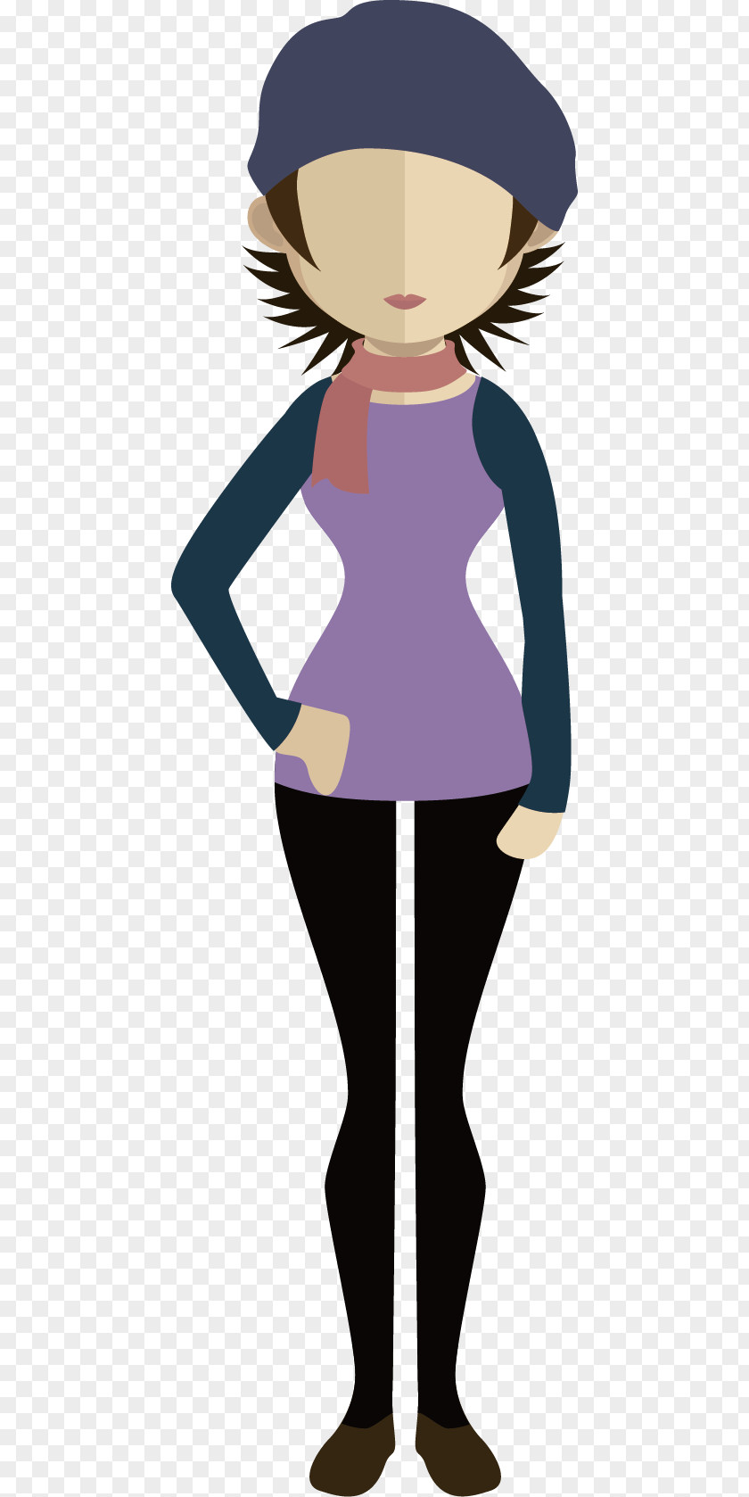 Female Fashion Field Drawing PNG