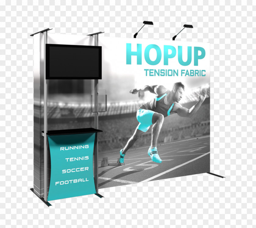 Hopup Trade Show Display Textile Computer Monitors Pop-up Ad MYDISPLAYSOURCE, LLC. PNG