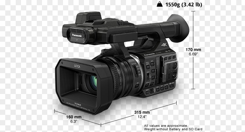 Camera Panasonic HC-X1000 Camcorder 4K Resolution Video Cameras PNG