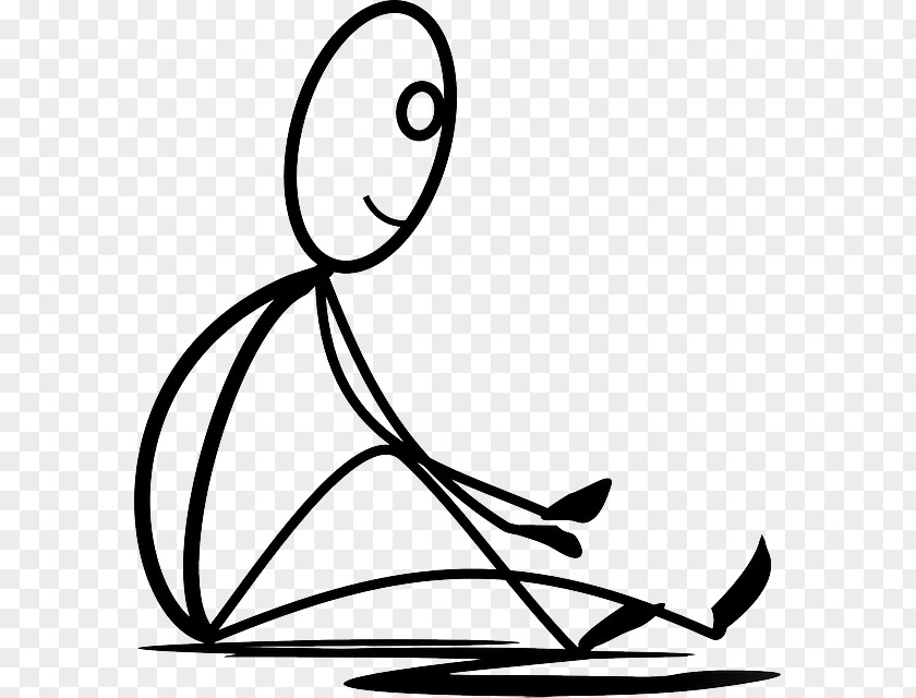 Resting Stick Figure Sitting Clip Art PNG