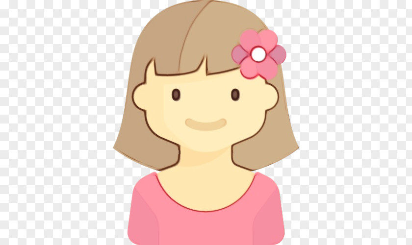 Smile Headgear Cartoon Pink Head Cheek Nose PNG