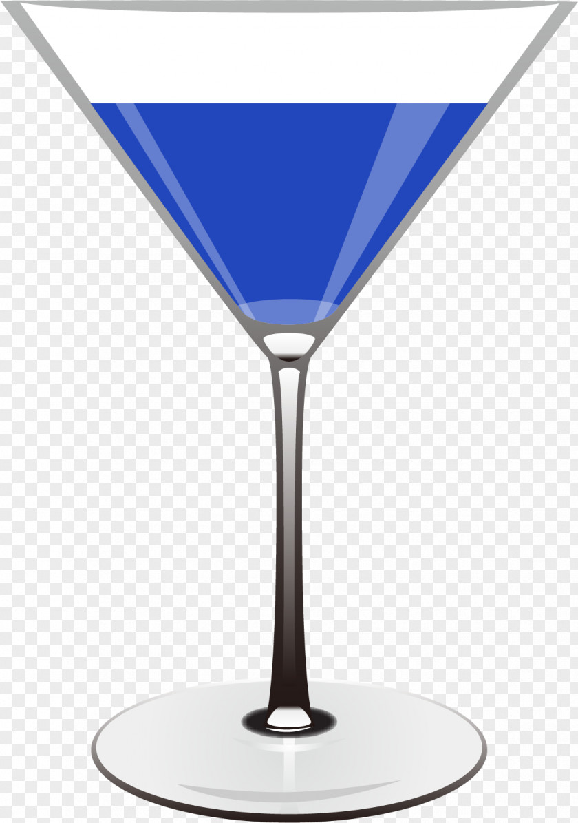 Blueberry Milk Tea Martini Cocktail Wine Glass PNG