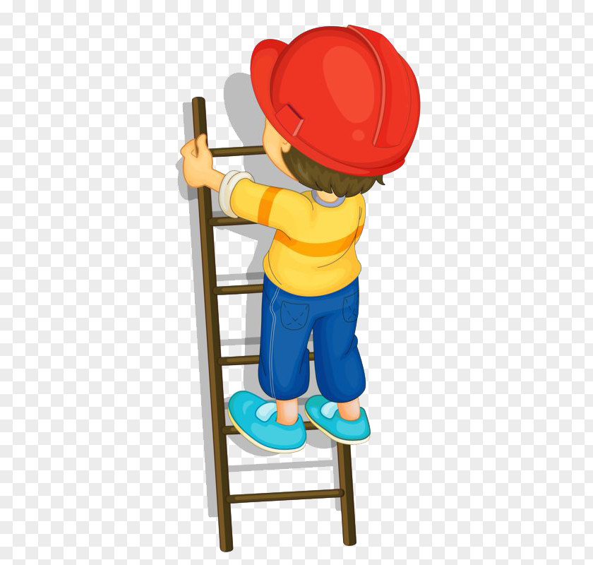 Little Boy Climbing A Ladder Download Clip Art PNG