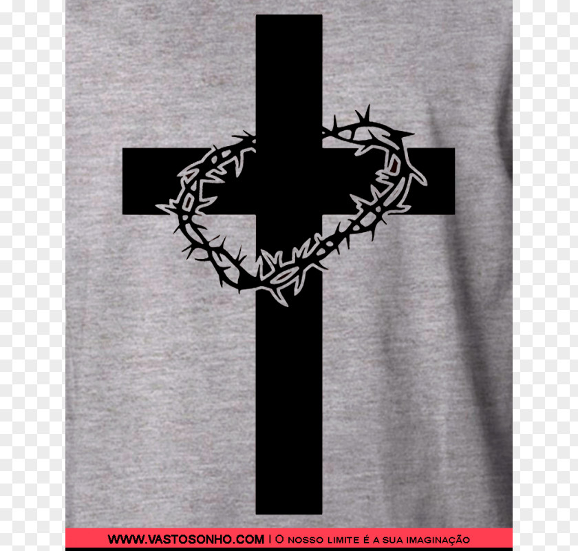 Cruz Em Christian Cross And Crown Of Thorns T-shirt PNG