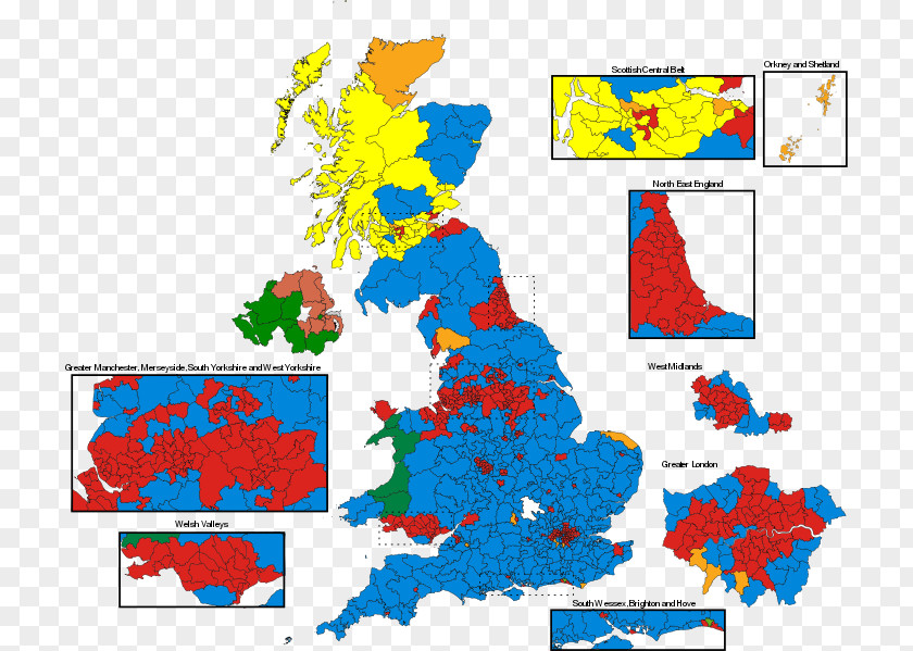United Kingdom General Election, 2015 2017 Map PNG