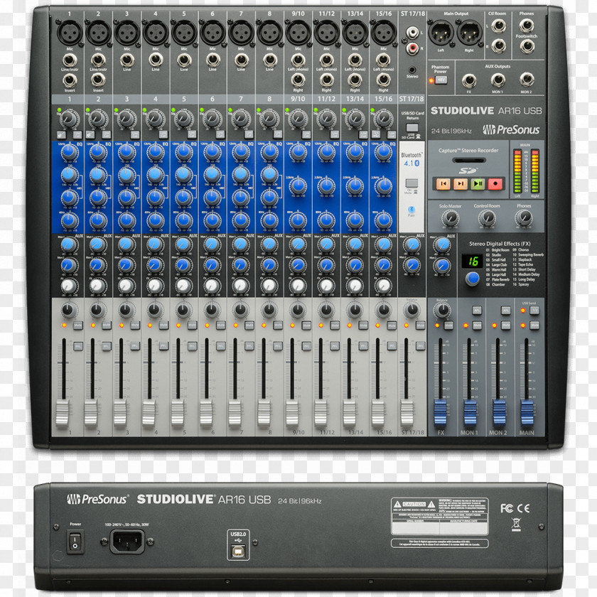 Microphone PreSonus StudioLive AR16 Audio Mixers AR8 USB PNG